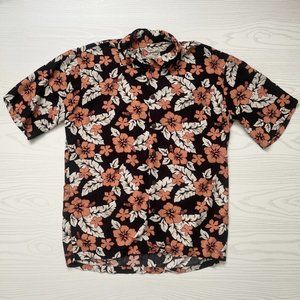 Hilo Hattie Men's Hawaiian Shirt Small Floral Tropical Hibiscus Button Up